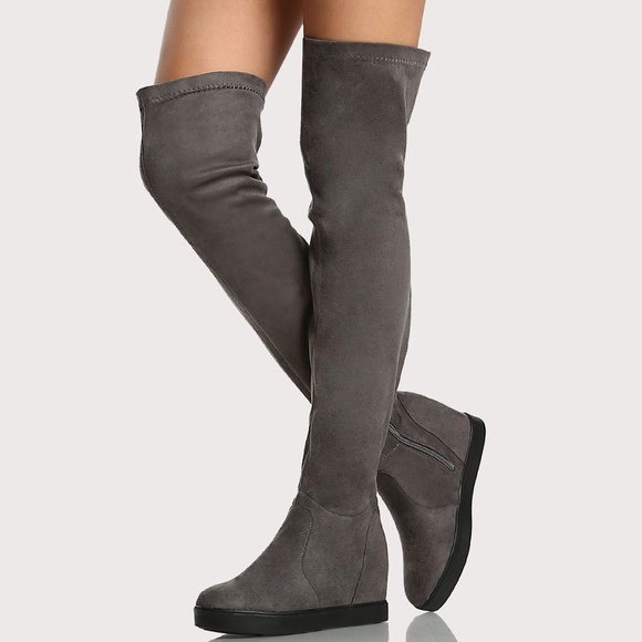 Nature Breeze Shoes - NEW🔥Over The Knee Hidden Wedge Heel Sneaker Boot